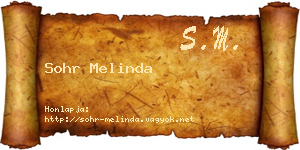 Sohr Melinda névjegykártya
