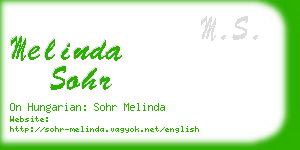 melinda sohr business card